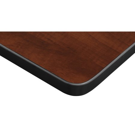 Kee Desking L Shaped Desk, 66 D, 60 W, 29 H, Black|Cherry, Wood|Metal ML602442CHBPBK